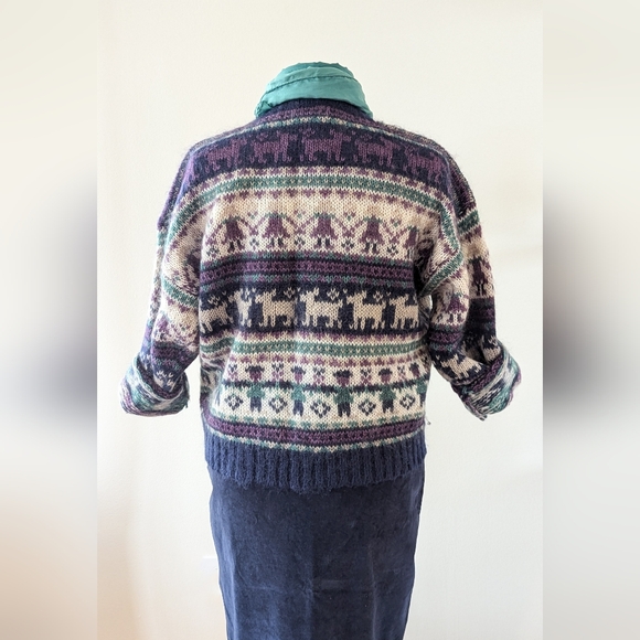 Vintage Claiborne Mohair Blend Fair Isle Pullover Sweater - Picture 2 of 3